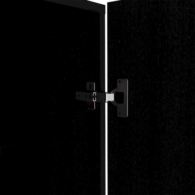 Armoire à deux portes avec tringle et étagères, Noir/Blanc & Chêne clair/Blanc, 1 personne
