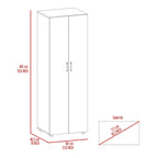 Armoire à deux portes avec tringle et étagères, Noir/Blanc & Chêne clair/Blanc, 1 personne