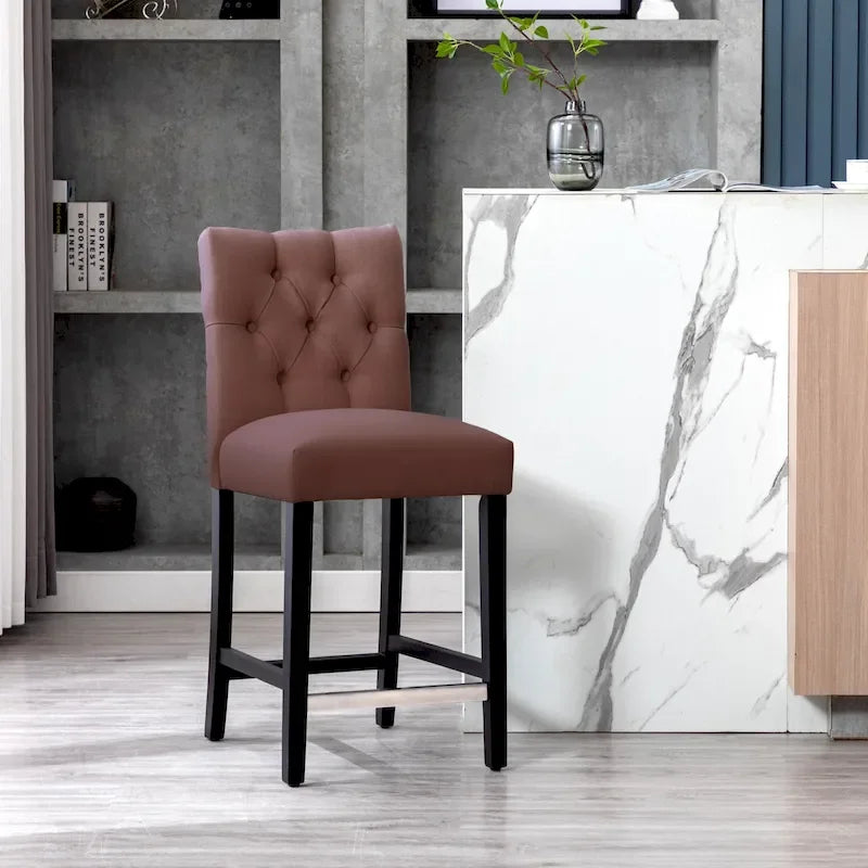 Tabouret de comptoir capitonné, marron / gris clair / bleu roi / gris / beige, assise pour 1