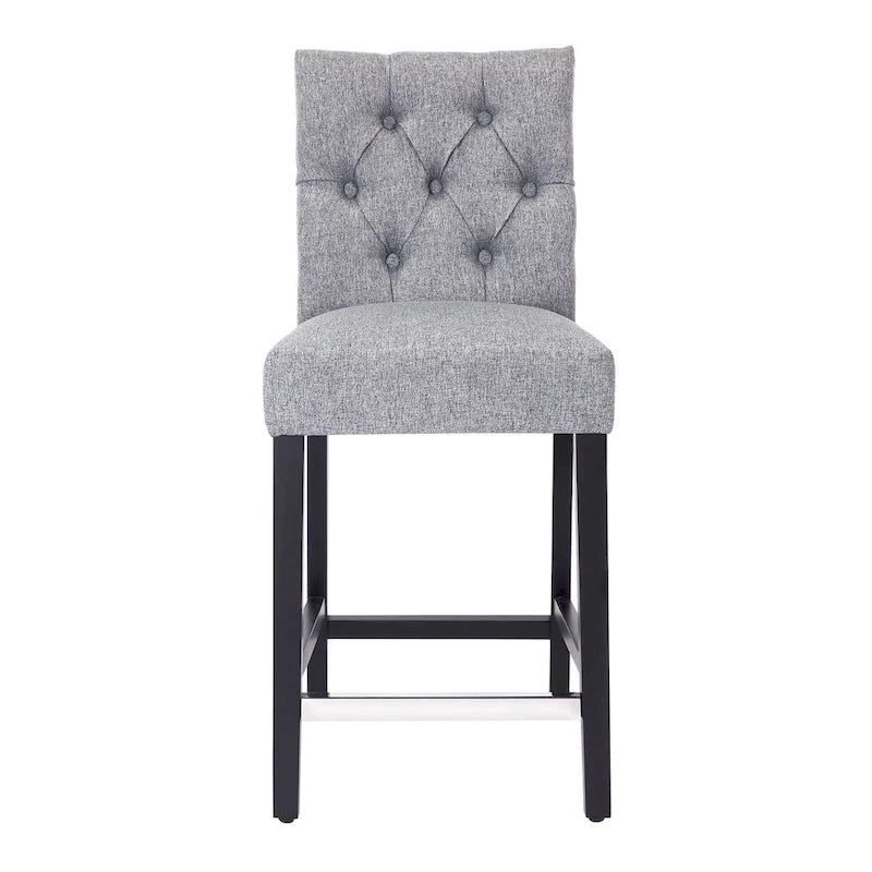 Tabouret de comptoir capitonné, marron / gris clair / bleu roi / gris / beige, assise pour 1