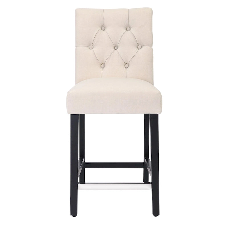 Tabouret de comptoir capitonné, marron / gris clair / bleu roi / gris / beige, assise pour 1