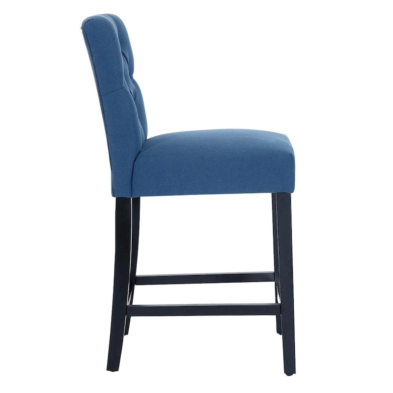 Tabouret de comptoir capitonné, marron / gris clair / bleu roi / gris / beige, assise pour 1