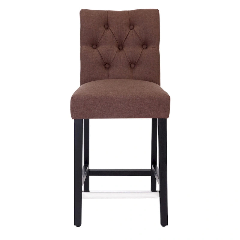 Tabouret de comptoir capitonné, marron / gris clair / bleu roi / gris / beige, assise pour 1
