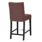 Tabouret de comptoir capitonné, marron / gris clair / bleu roi / gris / beige, assise pour 1