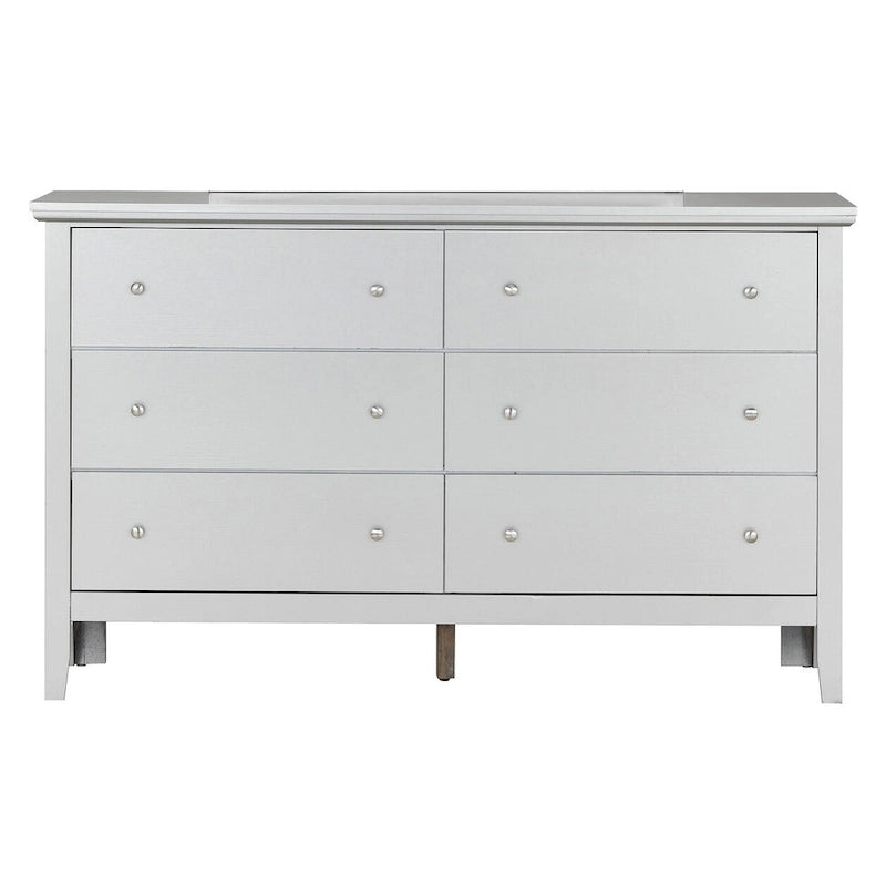 Commode 6 tiroirs — Blanc / Argent Champagne / Noir / Expresso
