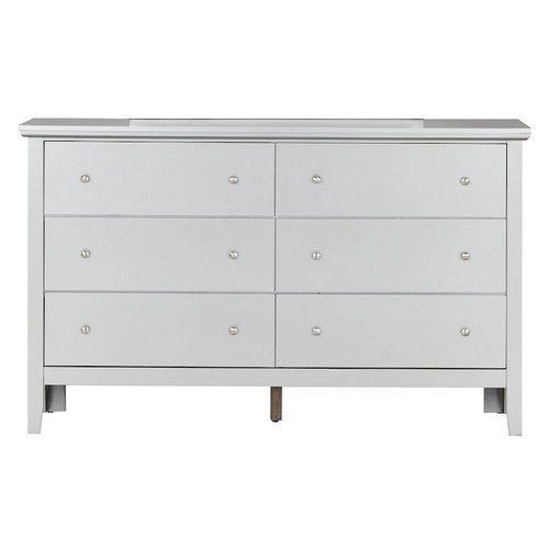 Commode 6 tiroirs — Blanc / Argent Champagne / Noir / Expresso
