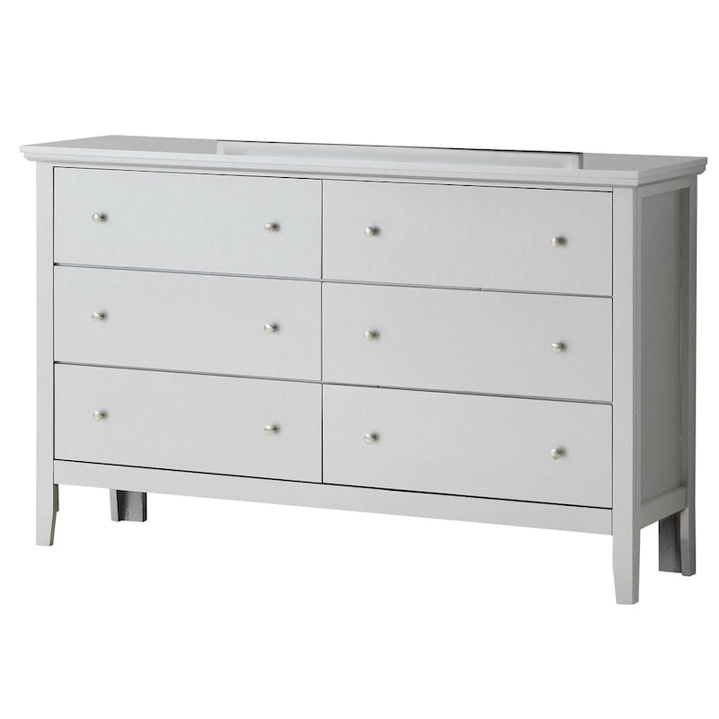Commode 6 tiroirs — Blanc / Argent Champagne / Noir / Expresso