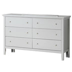 Commode 6 tiroirs — Blanc / Argent Champagne / Noir / Expresso