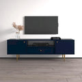 Meuble TV bleu mat de 160 cm – Convient aux écrans jusqu'à 70"