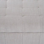 Banc de rangement capitonné en tissu crème, une place
