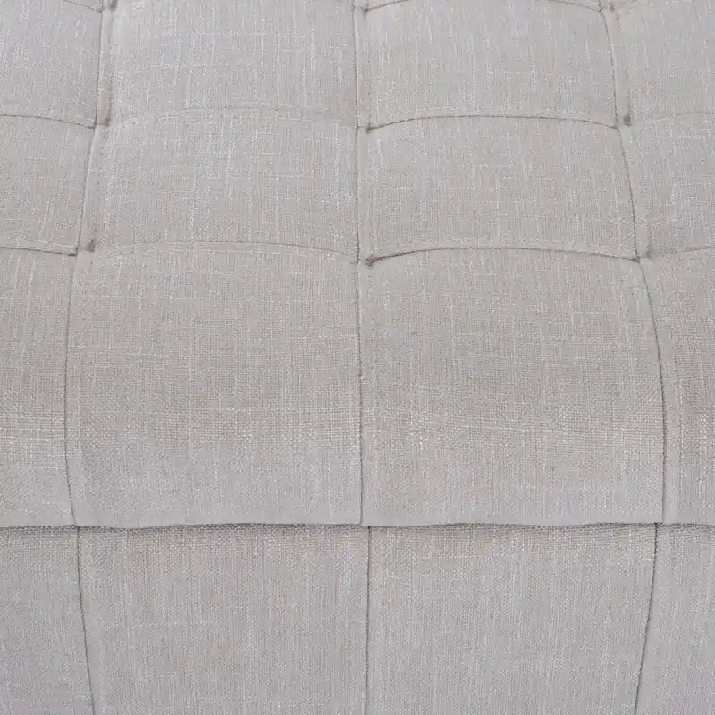 Banc de rangement capitonné en tissu crème, une place