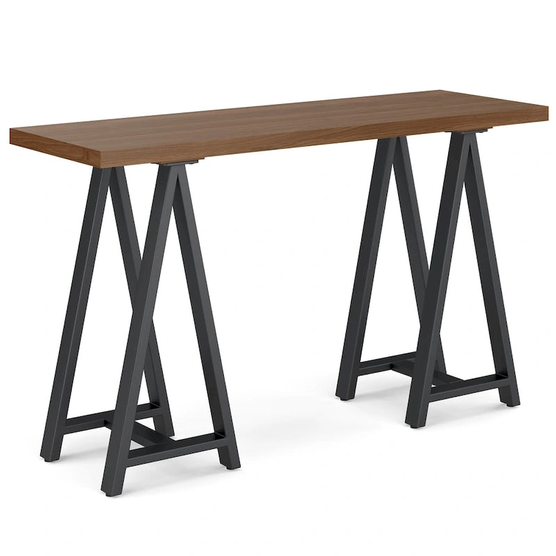 Console / Table d'appoint industrielle moderne en noyer