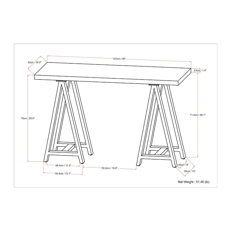Console / Table d'appoint industrielle moderne en noyer