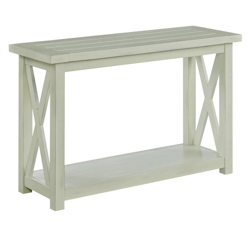 Console en placage de bois blanc cassé pour 1 à 2 personnes