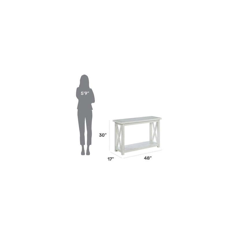 Console en placage de bois blanc cassé pour 1 à 2 personnes