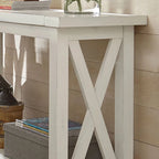 Console en placage de bois blanc cassé pour 1 à 2 personnes