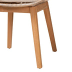 Chaises de salle à manger Bohèmes en rotin Blanc / Marron Naturel / Gris Décapé, Lot de 2