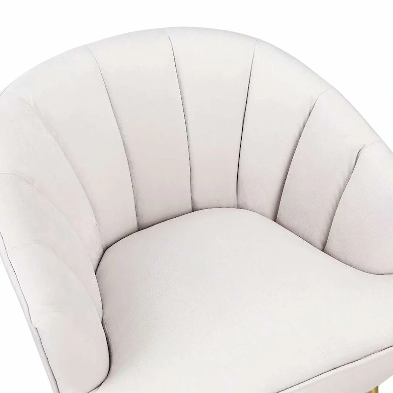 Fauteuil cylindrique en velours gris / rose / bleu / blanc, une place