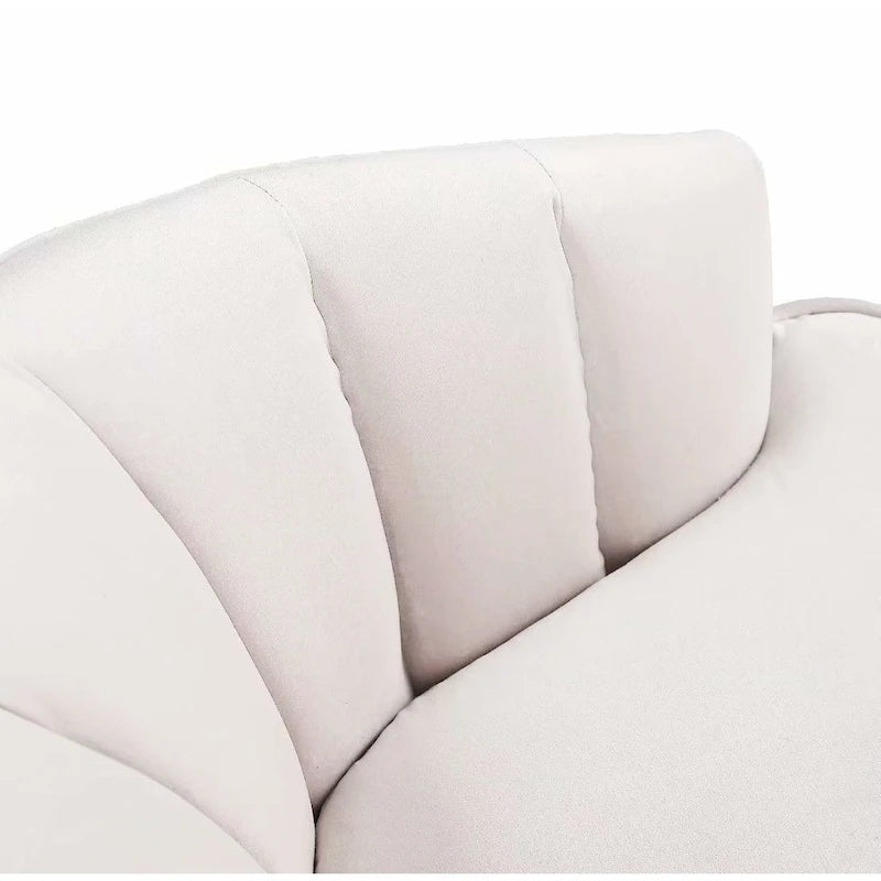 Fauteuil cylindrique en velours gris / rose / bleu / blanc, une place