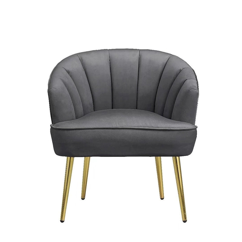 Fauteuil cylindrique en velours gris / rose / bleu / blanc, une place