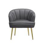 Fauteuil cylindrique en velours gris / rose / bleu / blanc, une place