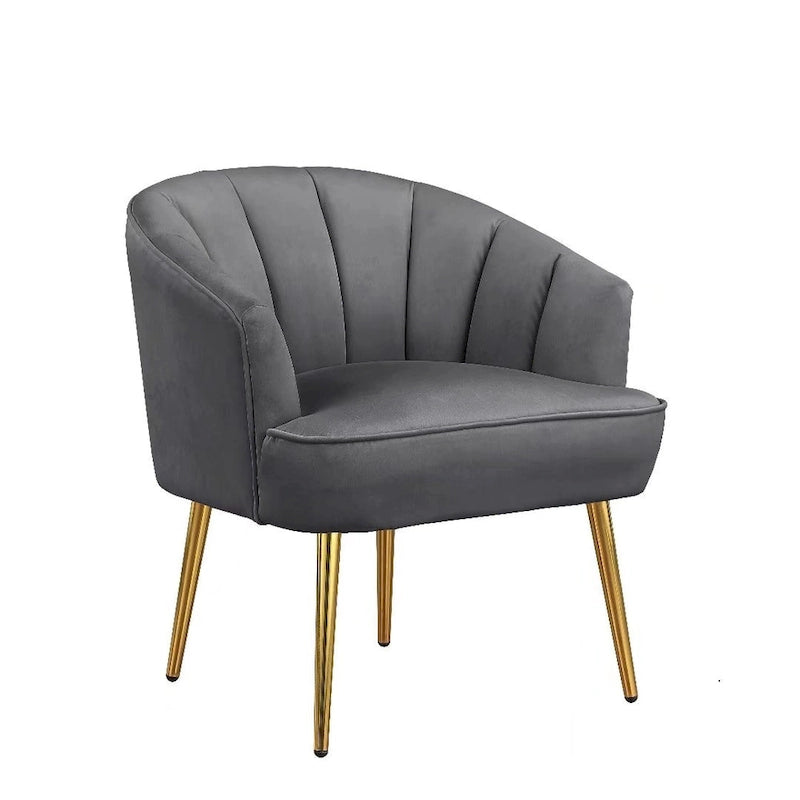 Fauteuil cylindrique en velours gris / rose / bleu / blanc, une place