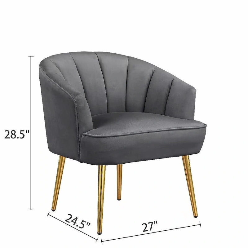 Fauteuil cylindrique en velours gris / rose / bleu / blanc, une place