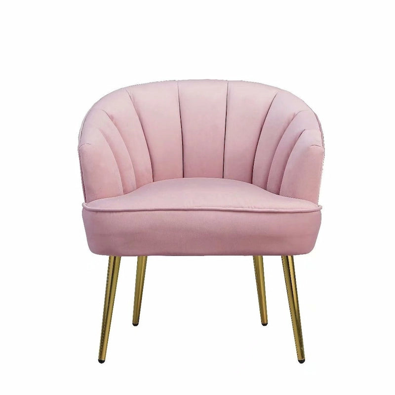 Fauteuil cylindrique en velours gris / rose / bleu / blanc, une place