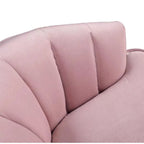 Fauteuil cylindrique en velours gris / rose / bleu / blanc, une place