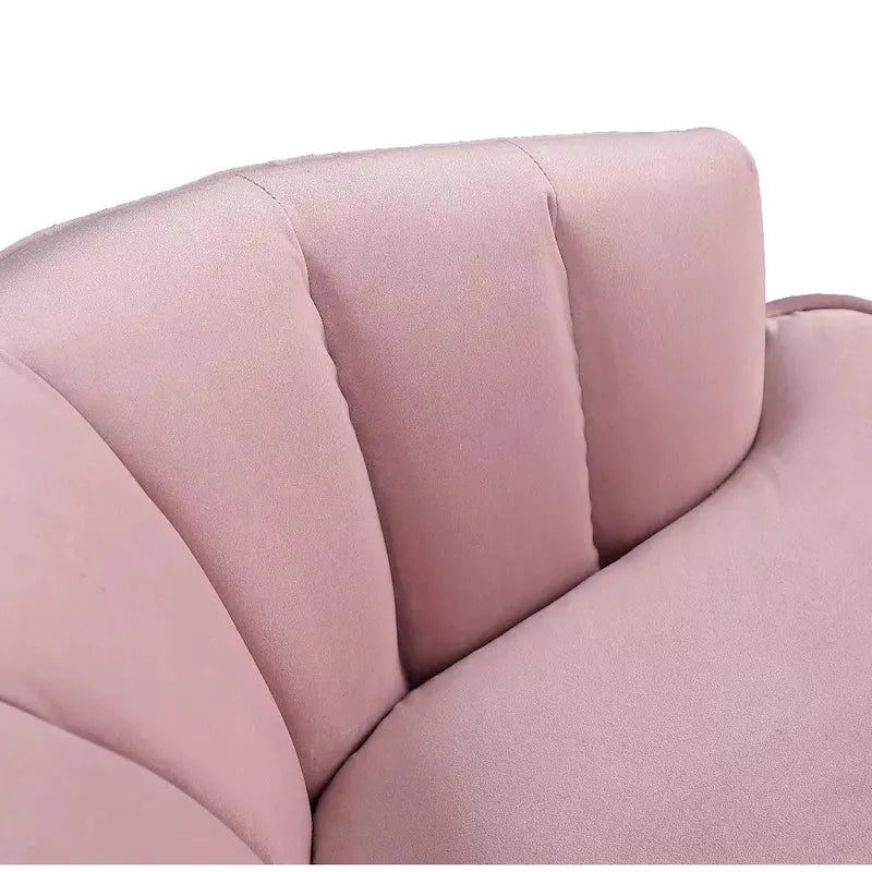 Fauteuil cylindrique en velours gris / rose / bleu / blanc, une place