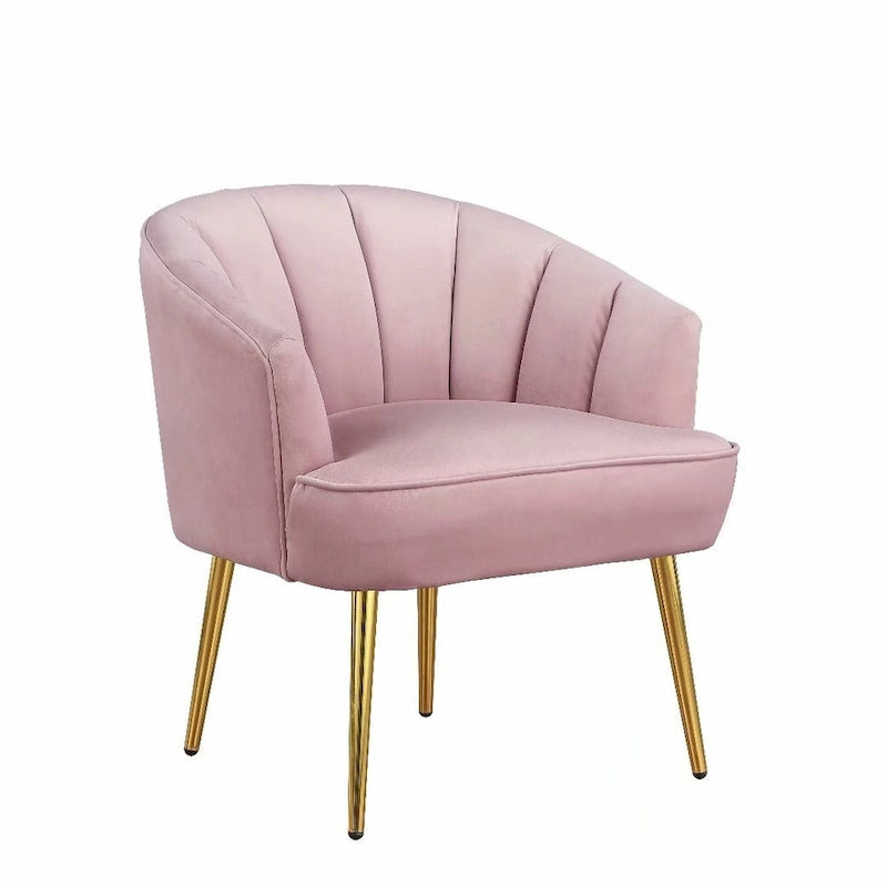 Fauteuil cylindrique en velours gris / rose / bleu / blanc, une place