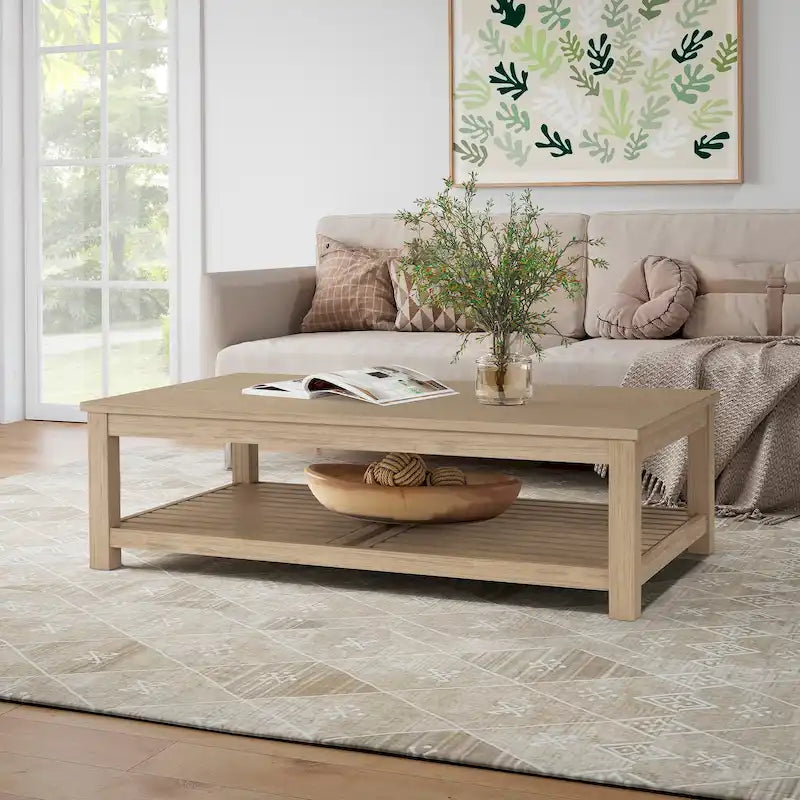 Table basse en bois d'acacia massif noir, coloris Amber / Drifted Sand / Alto