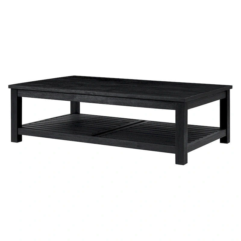 Table basse en bois d'acacia massif noir, coloris Amber / Drifted Sand / Alto