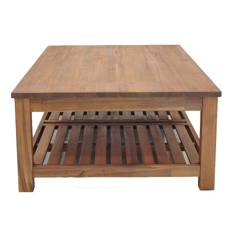 Table basse en bois d'acacia massif noir, coloris Amber / Drifted Sand / Alto