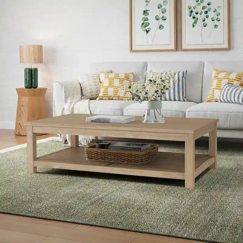 Table basse en bois d'acacia massif noir, coloris Amber / Drifted Sand / Alto