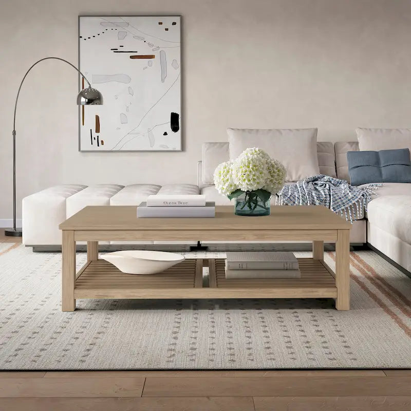 Table basse en bois d'acacia massif noir, coloris Amber / Drifted Sand / Alto
