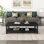 Table basse en bois d'acacia massif noir, coloris Amber / Drifted Sand / Alto