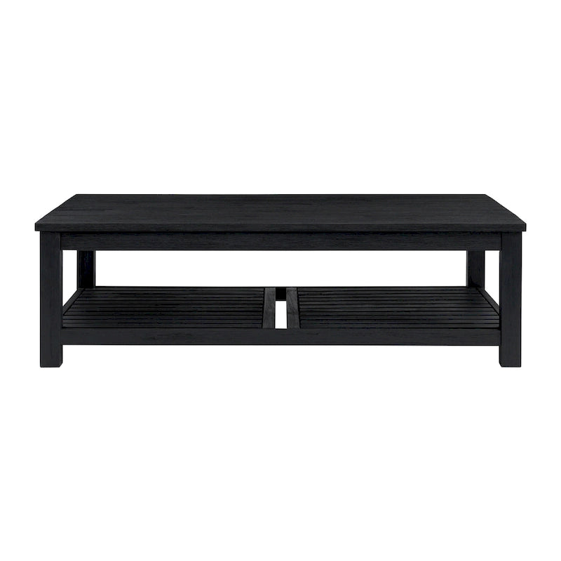 Table basse en bois d'acacia massif noir, coloris Amber / Drifted Sand / Alto