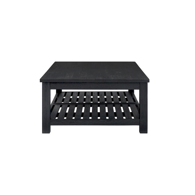 Table basse en bois d'acacia massif noir, coloris Amber / Drifted Sand / Alto