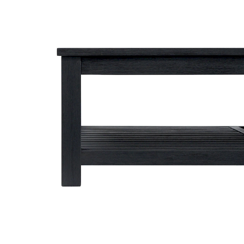 Table basse en bois d'acacia massif noir, coloris Amber / Drifted Sand / Alto
