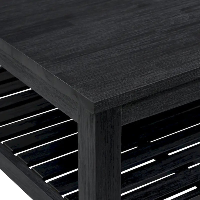 Table basse en bois d'acacia massif noir, coloris Amber / Drifted Sand / Alto
