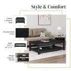 Table basse en bois d'acacia massif noir, coloris Amber / Drifted Sand / Alto