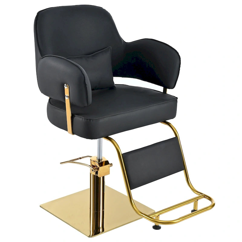 Fauteuil de barbier pivotant noir/gris, une place