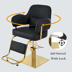 Fauteuil de barbier pivotant noir/gris, une place