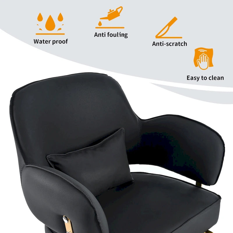 Fauteuil de barbier pivotant noir/gris, une place