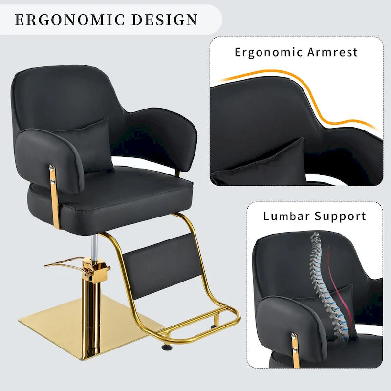 Fauteuil de barbier pivotant noir/gris, une place