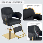Fauteuil de barbier pivotant noir/gris, une place