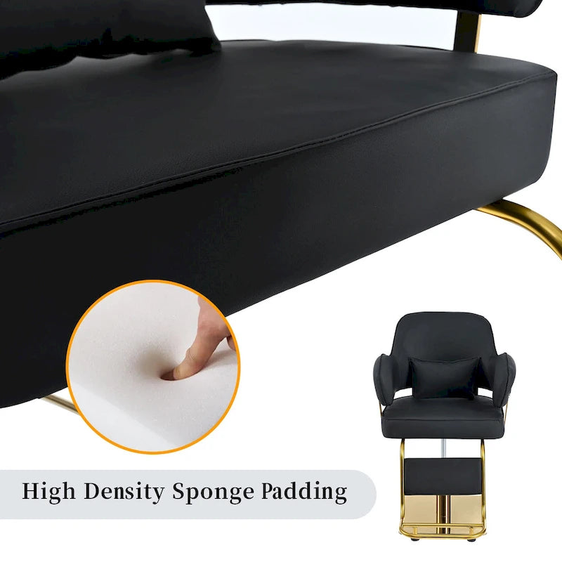 Fauteuil de barbier pivotant noir/gris, une place