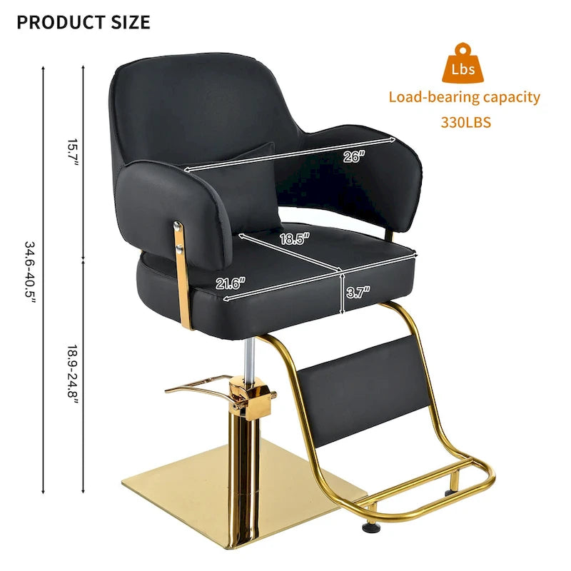 Fauteuil de barbier pivotant noir/gris, une place