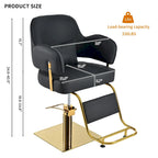 Fauteuil de barbier pivotant noir/gris, une place